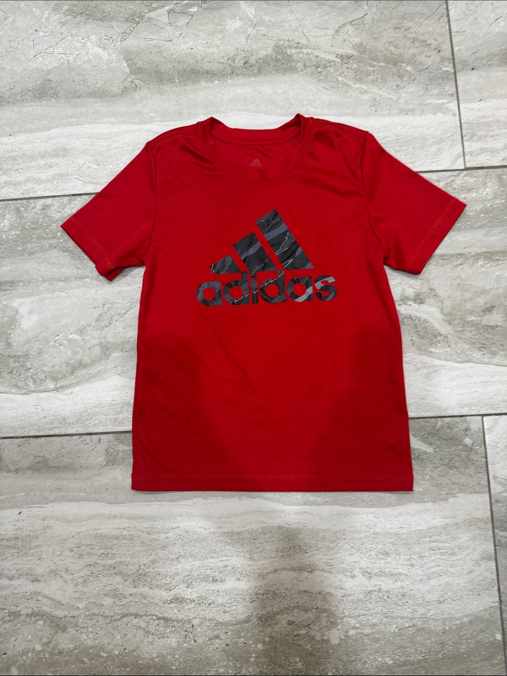 adidas Red Tee with Black Logo Graphic